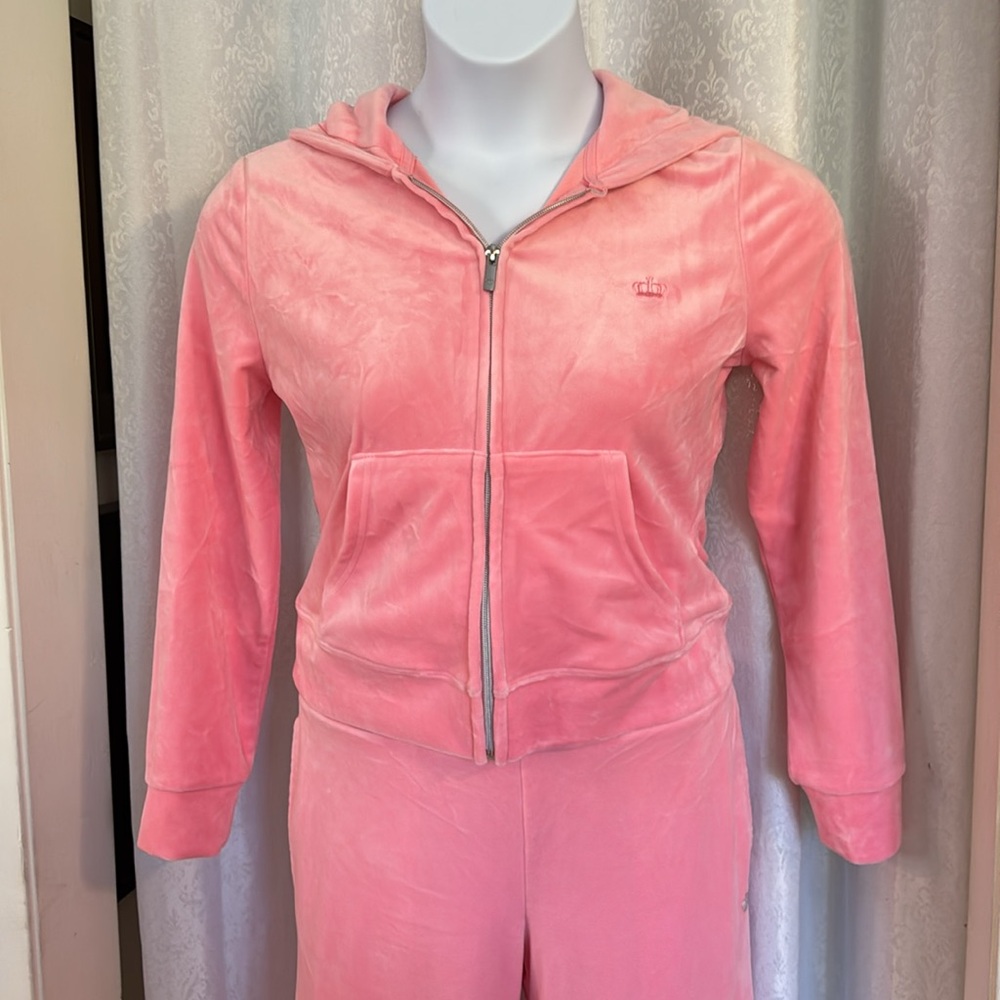 JUICY by JUICY COUTURE Pink Velour Tracksuit with Hoodie Sz: M
